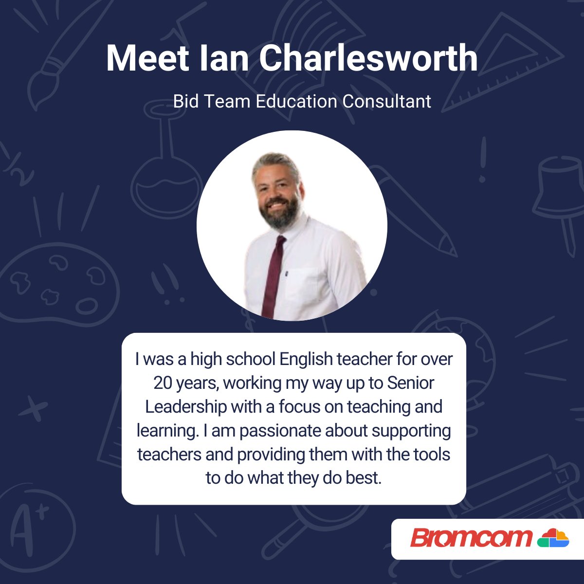 Bromcom's tweet image. 🚨 New hire alert! 🚨

A big welcome to Ian Charlesworth who is joining us as a Bid Team Education Consultant. He has many years of experience as a teacher and in senior leadership roles, and will be putting his well-rounded knowledge to good use at Bromcom!

#Bromcom #NewHire