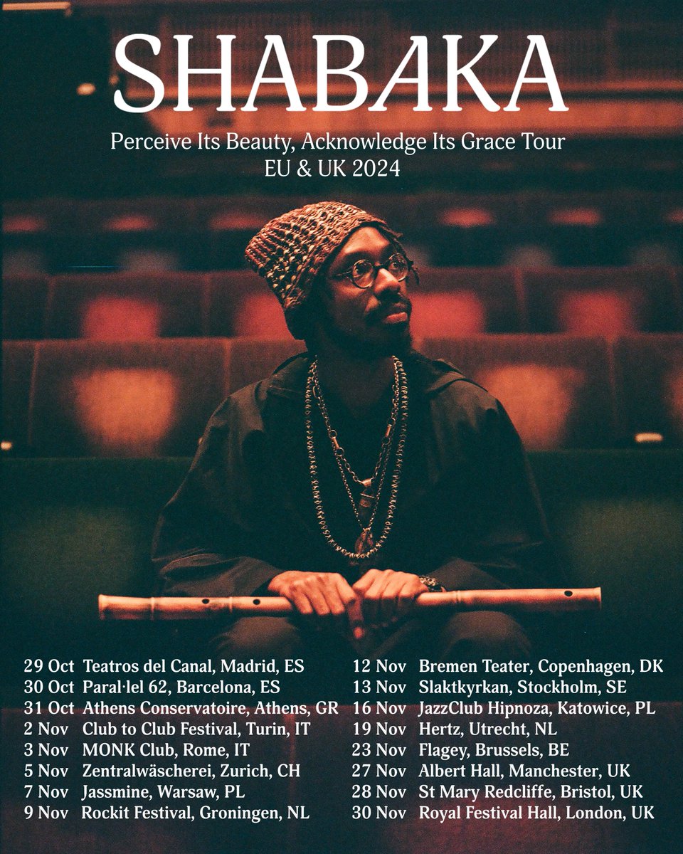 I’ll be touring the EU &amp; UK again this October and November. Presale starts 10am, Thursday 4th July. 

Sign up to my mailing list for access to the presale. Link below

shabakahutchings.eo.page/sign-up