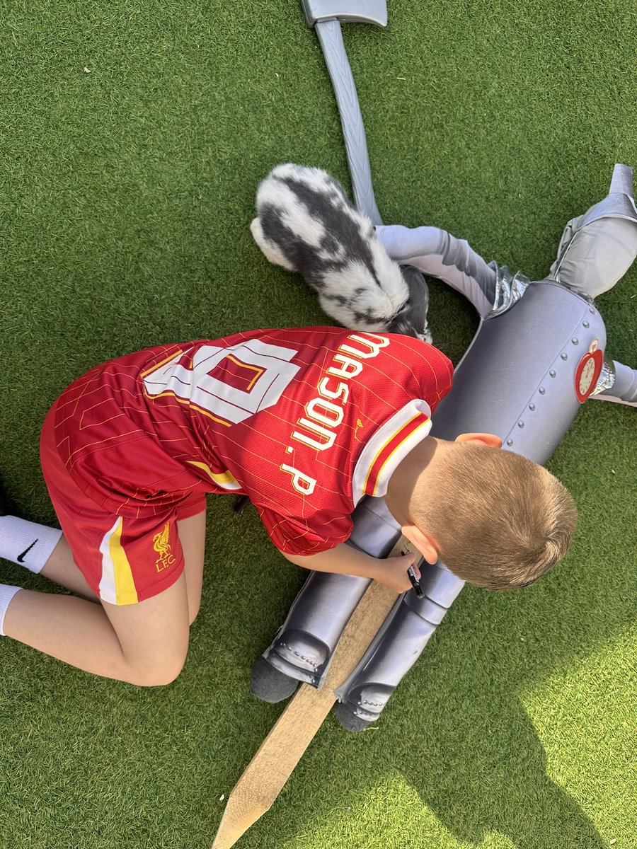 DellahPollock's tweet photo. Mason yr4 completed his Halewood University project by making a scarecrow for the Halewood Culturefest trail, located at St Marys church.  As part of the eco warrior team, Mason also ensured he recycled the materials from his first world book day costume @halewoodcofe https://t.co/czddo5JTBl