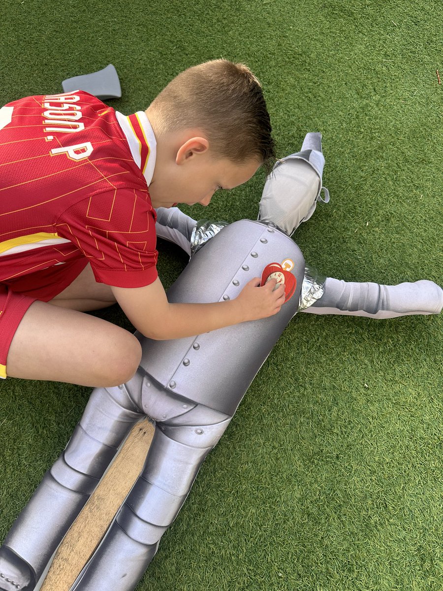 DellahPollock's tweet photo. Mason yr4 completed his Halewood University project by making a scarecrow for the Halewood Culturefest trail, located at St Marys church.  As part of the eco warrior team, Mason also ensured he recycled the materials from his first world book day costume @halewoodcofe https://t.co/czddo5JTBl