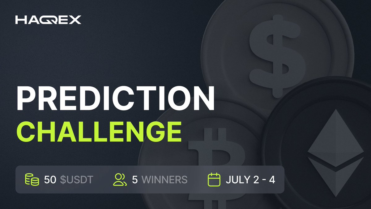 .<a href="/HaqqexHQ/">Haqqex</a> Prediction Challenge Part 4! 🚀

Join #HaqqexPrediction and guess the price of $TON on July 4th at 13:00 UTC!

🏆 5 winners will receive $10 each!
📅 Event Dates: July 2 - 4

To enter: 
❤️ Like this post
🔄 Retweet this post 
👥 Tag 2 friends

❗️Entries will be