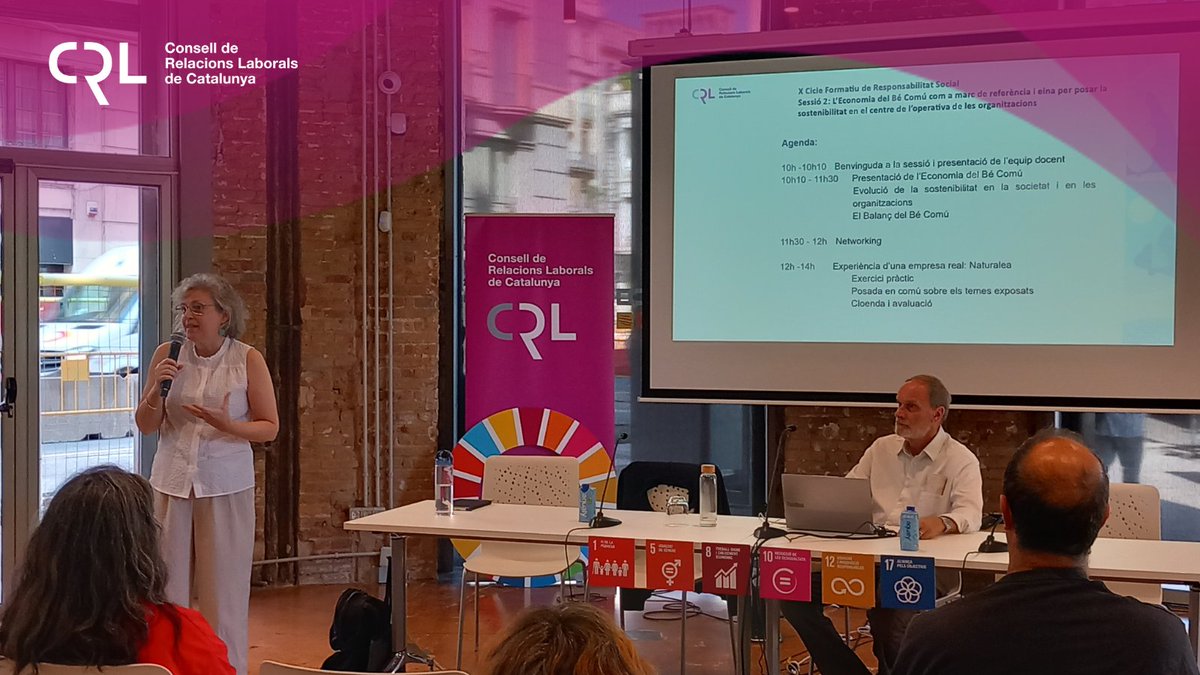 2ª sessió del Cicle Formatiu de #ResponsabilitatSocial  "L'Economia del Bé Comú com a marc de referència i eina per posar la sostenibilitat en el centre de l’operativa de les organitzacions" per <a href="/JunyentMontse/">Montse Junyent</a> i Fernando Lorenz a la seu de <a href="/ccoocatalunya/">CCOO de Catalunya</a>

#CRLcat #RSCAT #EBC