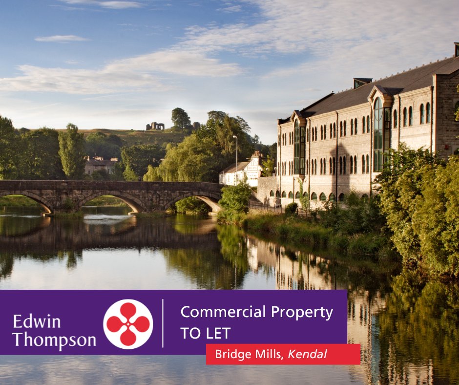 Edwin_Thompson's tweet image. 🏢 TO LET: High Quality Office Suites To Let 🏢
📍Bridge Mills, Stramongate, kendal, LA9 4UB
📏 Office accommodation totalling 33,543 sq ft.
💷 To Let - From £7,250 per Annum
✉️ Email: h.hodgson@edwin-thompson.co.uk
📞 Phone: 01228 548385
#Kendal #CommercialUnit #PropertyToLet