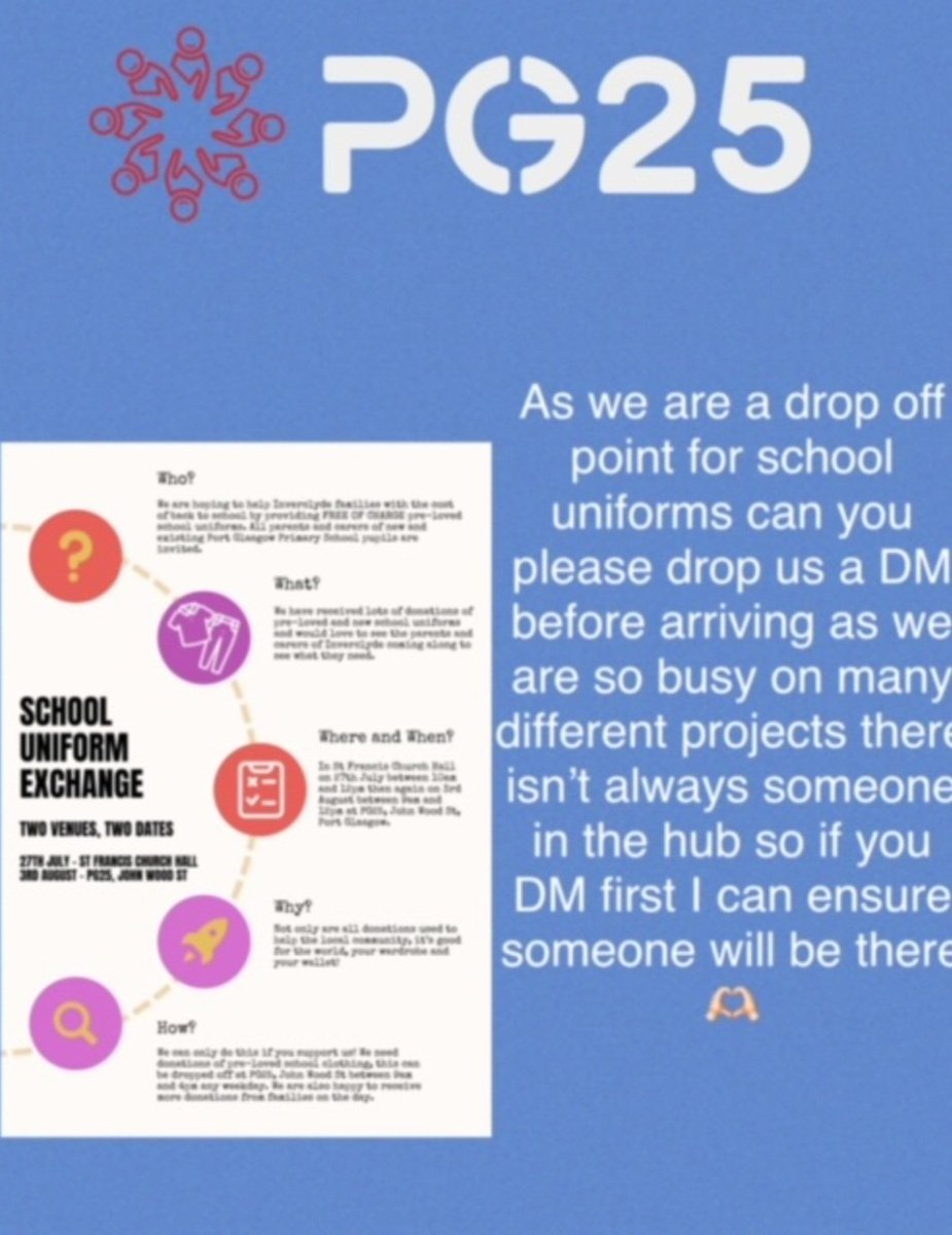 Please note the following request from PG25, who have generously agreed to be a drop off point for this project.