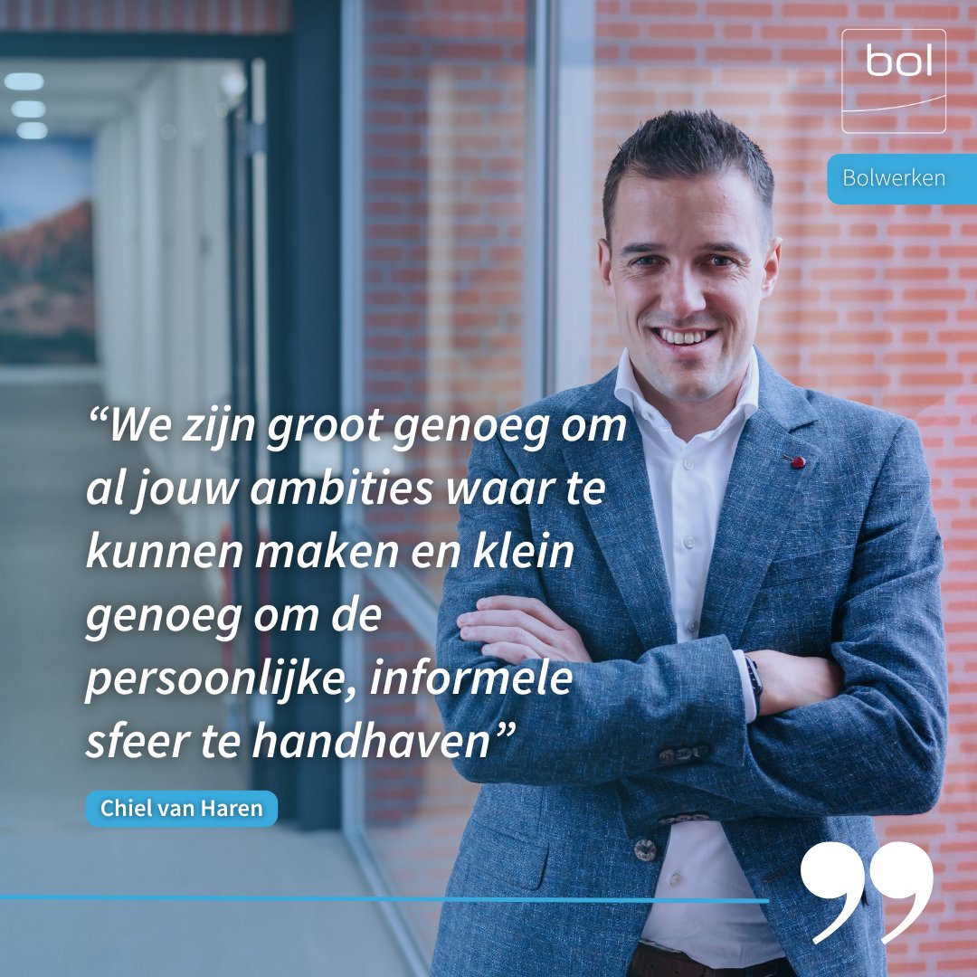“Bol Adviseurs is groot genoeg om al jouw ambities waar te kunnen maken… 🙂”, aldus Chiel. Ontdek wat 𝗯𝗼𝗹𝘄𝗲𝗿𝗸𝗲𝗻 voor jou kan betekenen op eu1.hubs.ly/H09_4Dz0.

#BolAdviseurs #KunJijBolwerken #Bolwerken