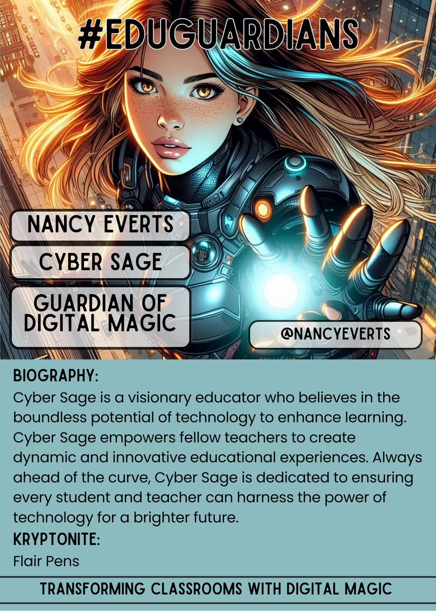 Welcome Cyber Sage -- Guardian of Digital Magic -- joining forces with <a href="/EduGuardian5/">EduGuardians</a>!

#NotAtISTE but still participating!!
#EduGuardians