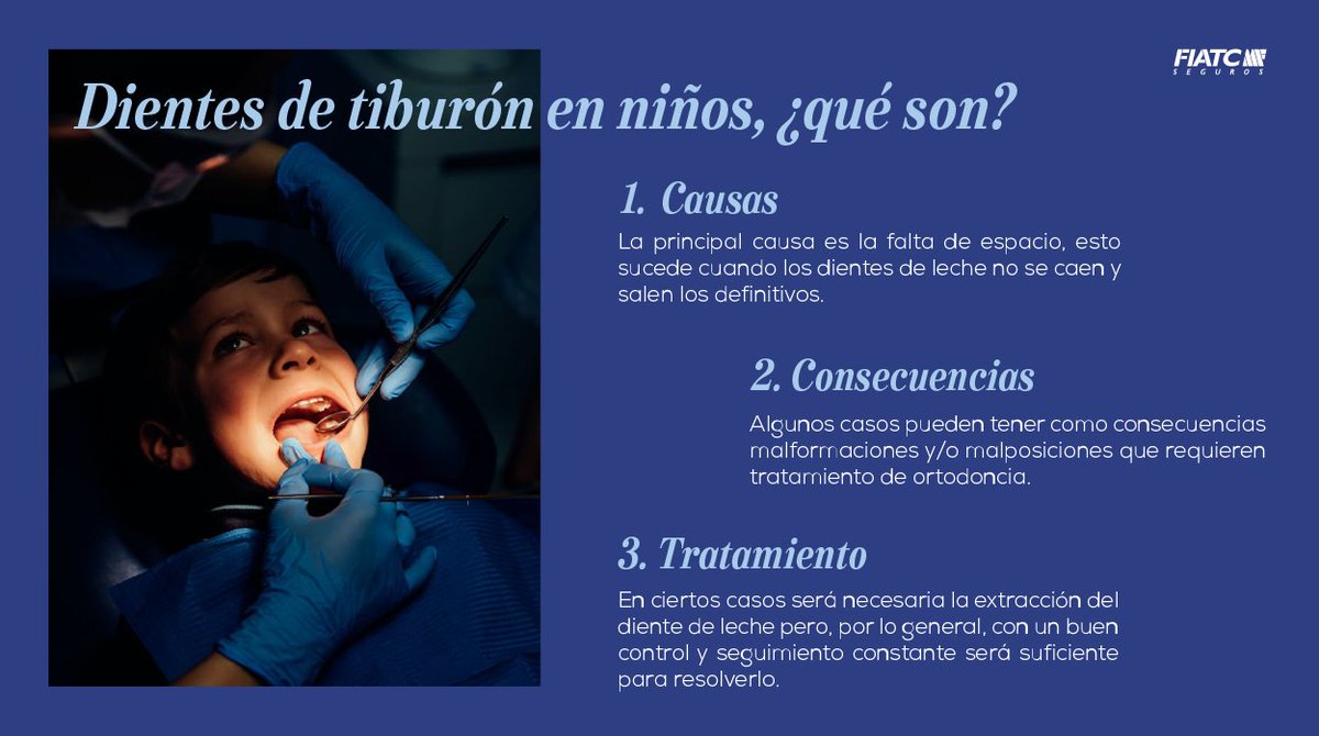 FIATCseguros's tweet photo. Dientes de tiburón en niños: ¡no te asustes!
Un 10% de los niños tienen dos filas de dientes y es temporal.
Descubre en nuestro blog cómo solucionarlo.
➡️ https://t.co/40ZEKCgSQZ
#FIATC5letras #TúPuedes #Tranquilidad #Seguros #Salud #Asegurador #EstamosSeguros https://t.co/EQW7t5rKBa