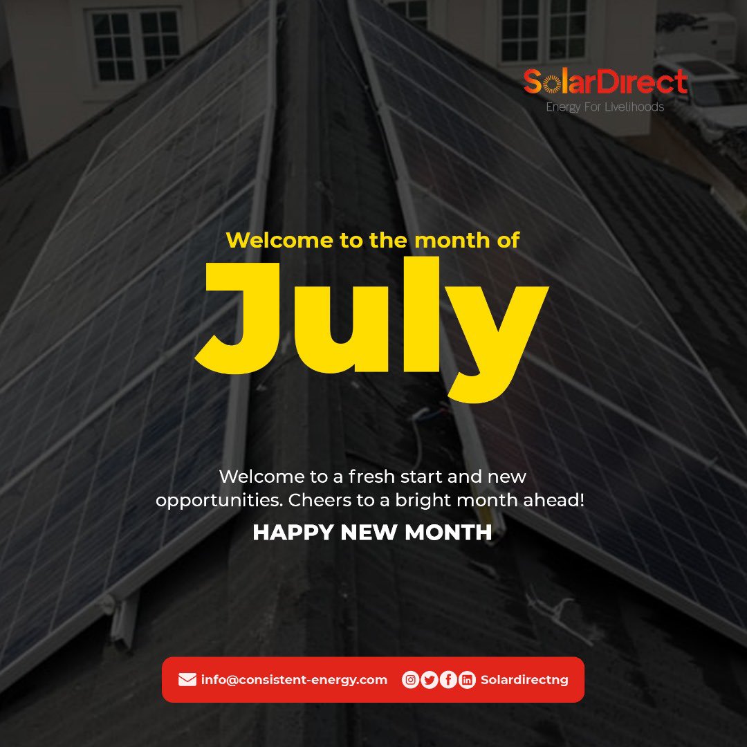 First half of the year is done and dusted!🥳

The second half of the year is a fresh start, a new chapter, and a clean slate. Embrace it with hope, fuel it with determination, and watch your dreams transform into reality.

Happy new month from all of us <a href="/solardirectng/">SolarDirect</a>