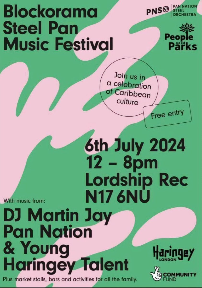 Pan Nation Steel Orchestra (@pan_nationuk) on Twitter photo Don't miss out on our free event <a href="/LordshipRec/">Lordship Rec Friends</a> in North London this Saturday to hear Steel Pan from local school groups, <a href="/HaringeyYMusic/">Haringey Young Musicians</a>, <a href="/streetzahead/">Streetz Ahead</a> and Pan Nation Steel Orchestra.
#livemusic
#londonevent
#steelpan Don't miss out on our free event <a href="/LordshipRec/">Lordship Rec Friends</a> in North London this Saturday to hear Steel Pan from local school groups, <a href="/HaringeyYMusic/">Haringey Young Musicians</a>, <a href="/streetzahead/">Streetz Ahead</a> and Pan Nation Steel Orchestra.
#livemusic
#londonevent
#steelpan