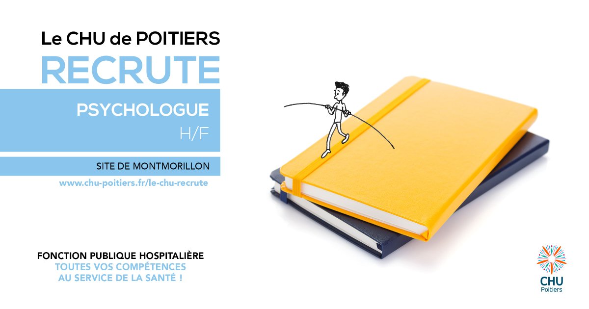 CHU_de_Poitiers's tweet image. 💼 #Recrutement | Le CHU de Poitiers recrute un #psychologue, site de #Montmorillon (H/F)
ℹ️ CDD à temps partiel
➡️ Voir l'offre : carrieres.candidatus.com/annonce-emploi…
➡️ Toutes nos offres d'emploi : chu-poitiers.fr/le-chu-recrute/