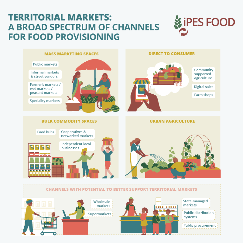 IPESfood's tweet photo. 🚩NEW REPORT!

#FoodFromSomewhere highlights the need for #resilient local markets &amp; food chains to combat the global #hunger crisis.

While corporate food chains create crisis, 'territorial markets' deliver food access, healthy diets &amp; community cohesion.
