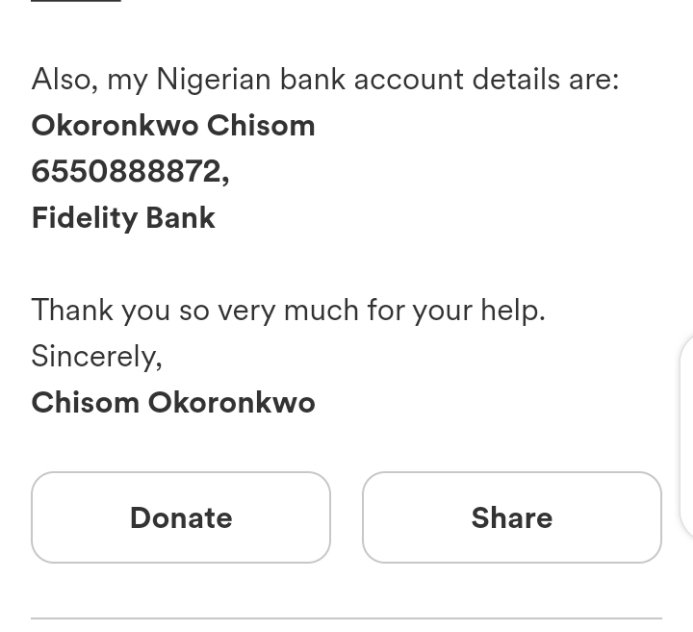 ChisomAchiever's tweet photo. In case you wish to support me using my Nigerian bank account, please, find it here. I'm so grateful for the support so far 🙏🏼🙏🏼 https://t.co/1dwgk7Kntv
