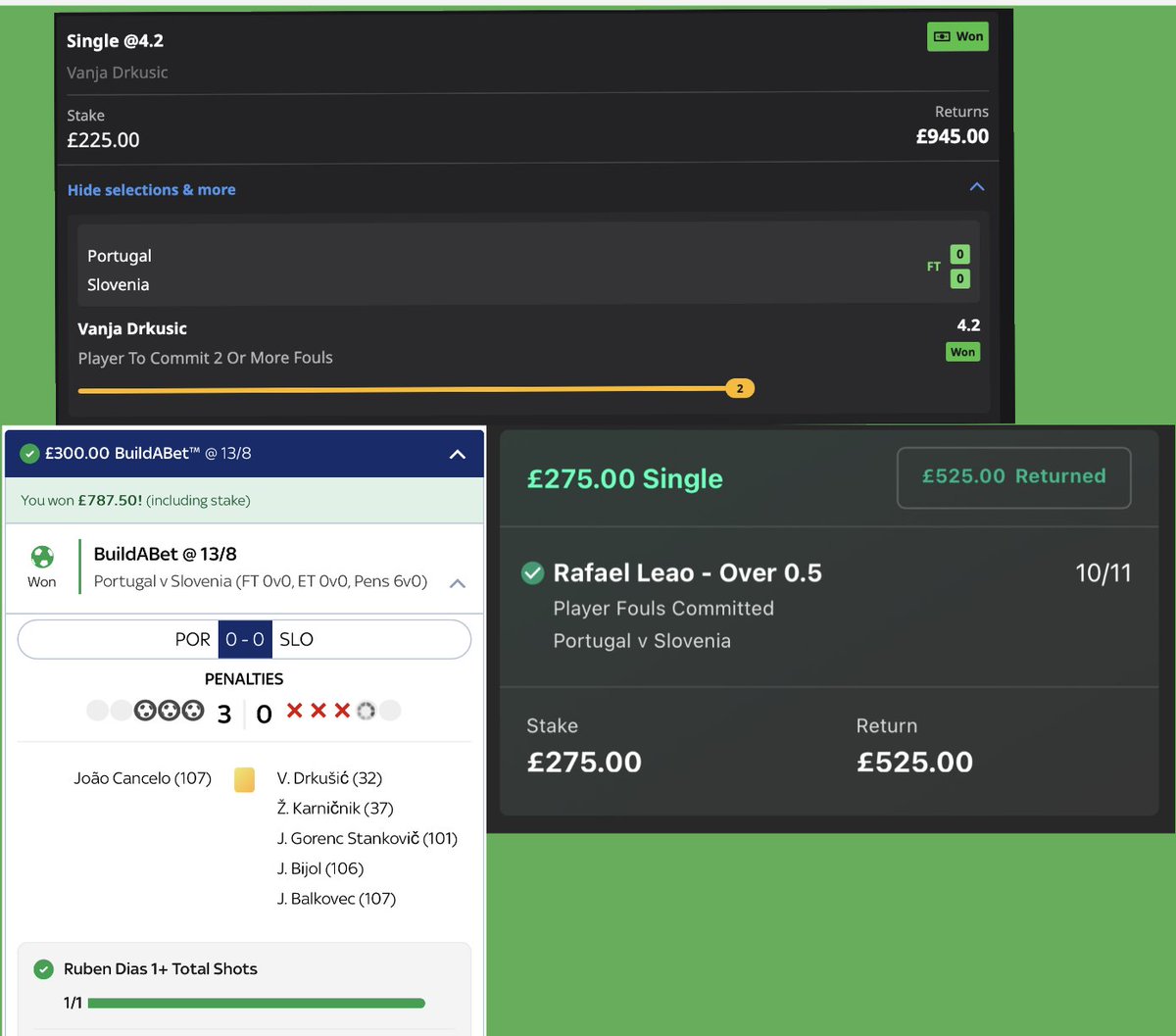 FullTimeValue's tweet photo. Some lovely winners from yesterday as we finished +8.82% from both Euros games🤩

#PORSLO #FRABEL #EURO2024 #valuebetting https://t.co/6VpBpmdDD7