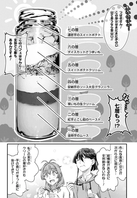 社会人ジョシ二人によるお取り寄せコメディ漫画を連載中です。
こちら10話で描いたスイートポテトパフェ瓶。あまくてうま～♡
漫画では公園にピクニックに行って食べてるけど、漫画用の資料撮影は落ち着いたとこじゃないとできないから、家でやってます。
[第10話]ふたり暮らしのおとりよせ日和 - 