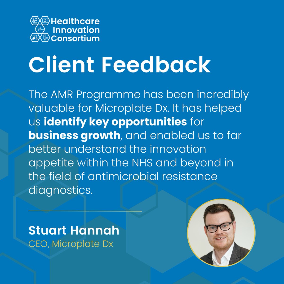 Healthcare Innovation Consortium (@hicdigital) on Twitter photo We are delighted to hear such positive feedback from <a href="/MicroplateDx/">Microplate Dx</a> about their experience on our #AMR Innovation Programme!
If you are seeking to identify opportunities and accelerate your growth within the #NHS, get in touch👋 We are delighted to hear such positive feedback from <a href="/MicroplateDx/">Microplate Dx</a> about their experience on our #AMR Innovation Programme!
If you are seeking to identify opportunities and accelerate your growth within the #NHS, get in touch👋