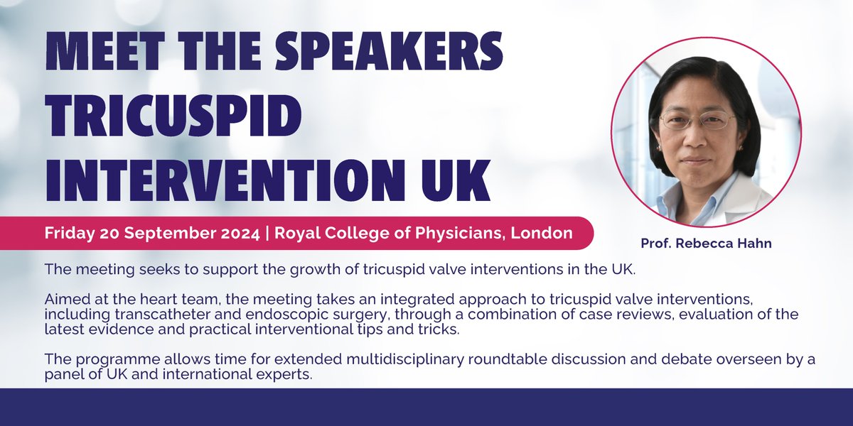 Millbrook Medical Conferences (@millbrookmed) on Twitter photo 🌟 Exciting News! 🌟
Join us at Tricuspid Intervention UK on 20 September at the <a href="/RCPhysicians/">Royal College of Physicians</a>, London, with guest speaker Prof. Rebecca Hahn from Columbia University, NYC.
Dive into the latest in tricuspid valve interventions with case reviews, evidence evaluation, and 🌟 Exciting News! 🌟
Join us at Tricuspid Intervention UK on 20 September at the <a href="/RCPhysicians/">Royal College of Physicians</a>, London, with guest speaker Prof. Rebecca Hahn from Columbia University, NYC.
Dive into the latest in tricuspid valve interventions with case reviews, evidence evaluation, and