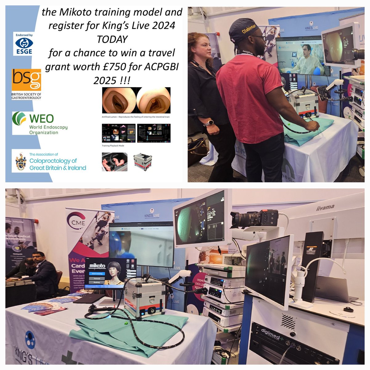We are at the #ACPGBI2024 conference! Come and find us in the exhibition space to try our #Colonoscopy #Simulator for your chance to win a travel grant of £750 for next years ACPGBI Conference <a href="/ACPGBI/">@ACPGBI</a> <a href="/HajiAmyn/">Amyn Haji</a> <a href="/charles_everard/">Charles Everard</a> #Colorectal #nhs