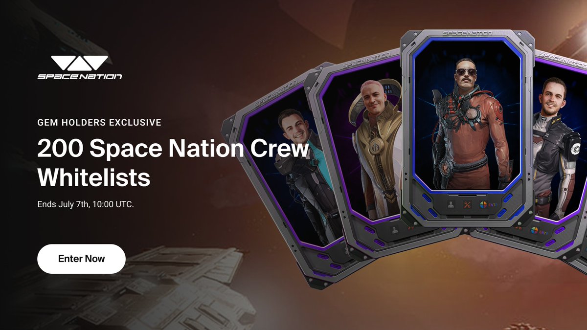 Immutable (@immutable) on Twitter photo All Gem holders are now eligible for a <a href="/SpaceNationOL/">Space Nation 🛸</a>: The Immutables WL!
Register for a Space Nation account to be eligible for 1 out of 200 WL spots of The Immutables Space Crew NFTs.
imx.community/gems All Gem holders are now eligible for a <a href="/SpaceNationOL/">Space Nation 🛸</a>: The Immutables WL!
Register for a Space Nation account to be eligible for 1 out of 200 WL spots of The Immutables Space Crew NFTs.
imx.community/gems