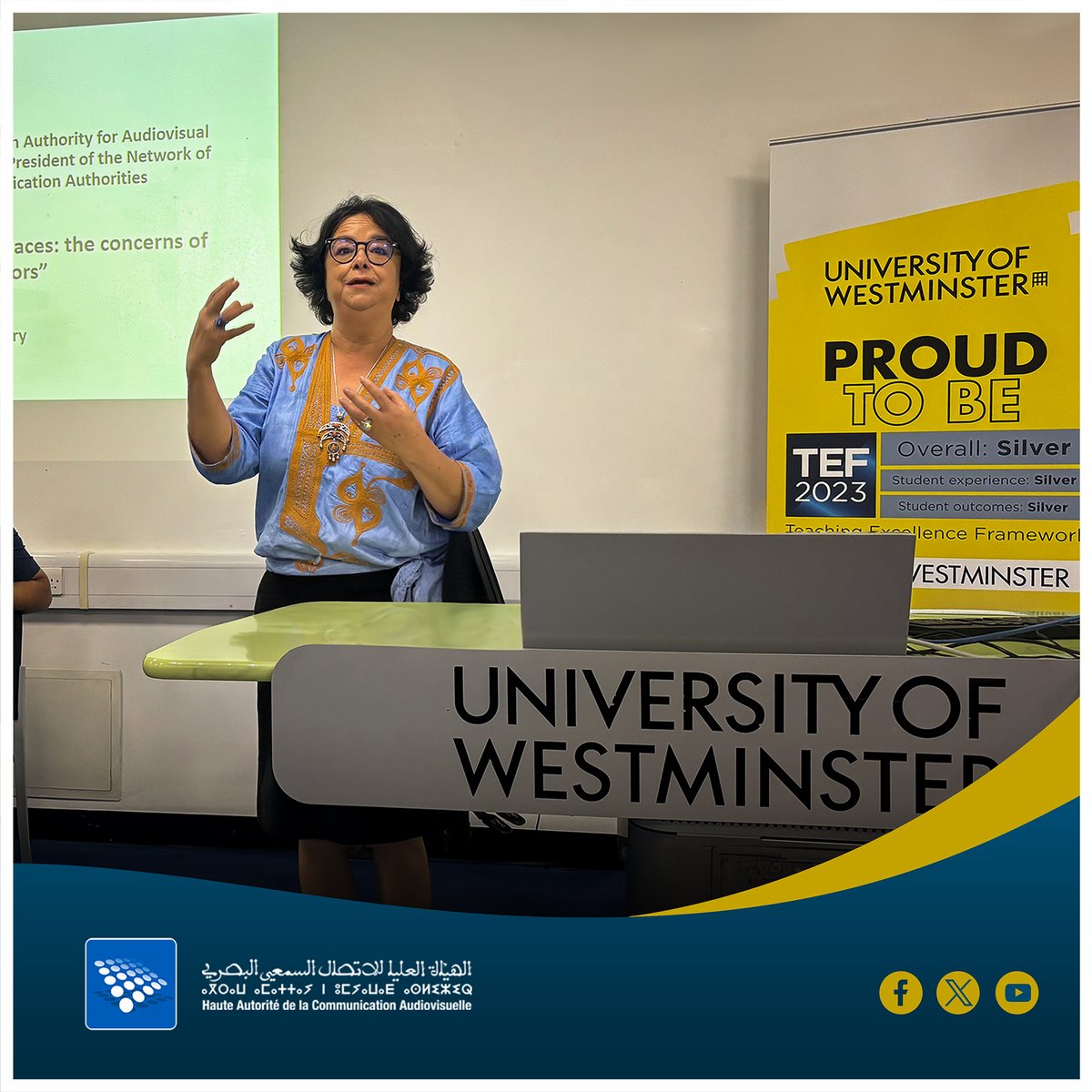 La présidente de la <a href="/HACAMOROCCO/">HACA</a> plaide pour la préservation des intérêts de l’Afrique dans le nouvel ordre numérique mondial à l’Université de Westminster dans le cadre d'une conférence internationale sur  “la régulation des médias numériques et ses enjeux pour le Sud Global”.