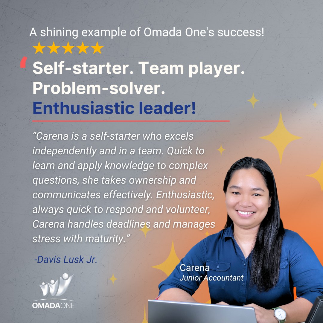 OmadaOne's tweet photo. Shining Stars at Omada One! 
⭐⭐⭐⭐⭐
Her commitment is a reflection of our company culture.

'When outcome matters, there is always Omada One☝'

#OmadaOne #AwesomeMomentsAlways #JoinUs #CareerOpportunities https://t.co/ljMa06w6Pf