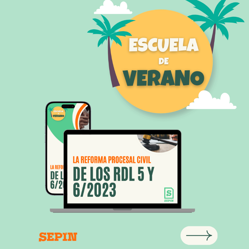 SepinEditorial's tweet photo. ¿Quieres aprender con los mejores este verano? 

No te pierdas nuestros cursos con ponentes de calidad y temas relevantes. 

¡Aprende sobre la reforma procesal civil de los Reales Decretos-Leyes 5 y 6/2023!

Varios Ponentes

 ¡Inscríbete ya en la Escuela de Verano SEPÍN.