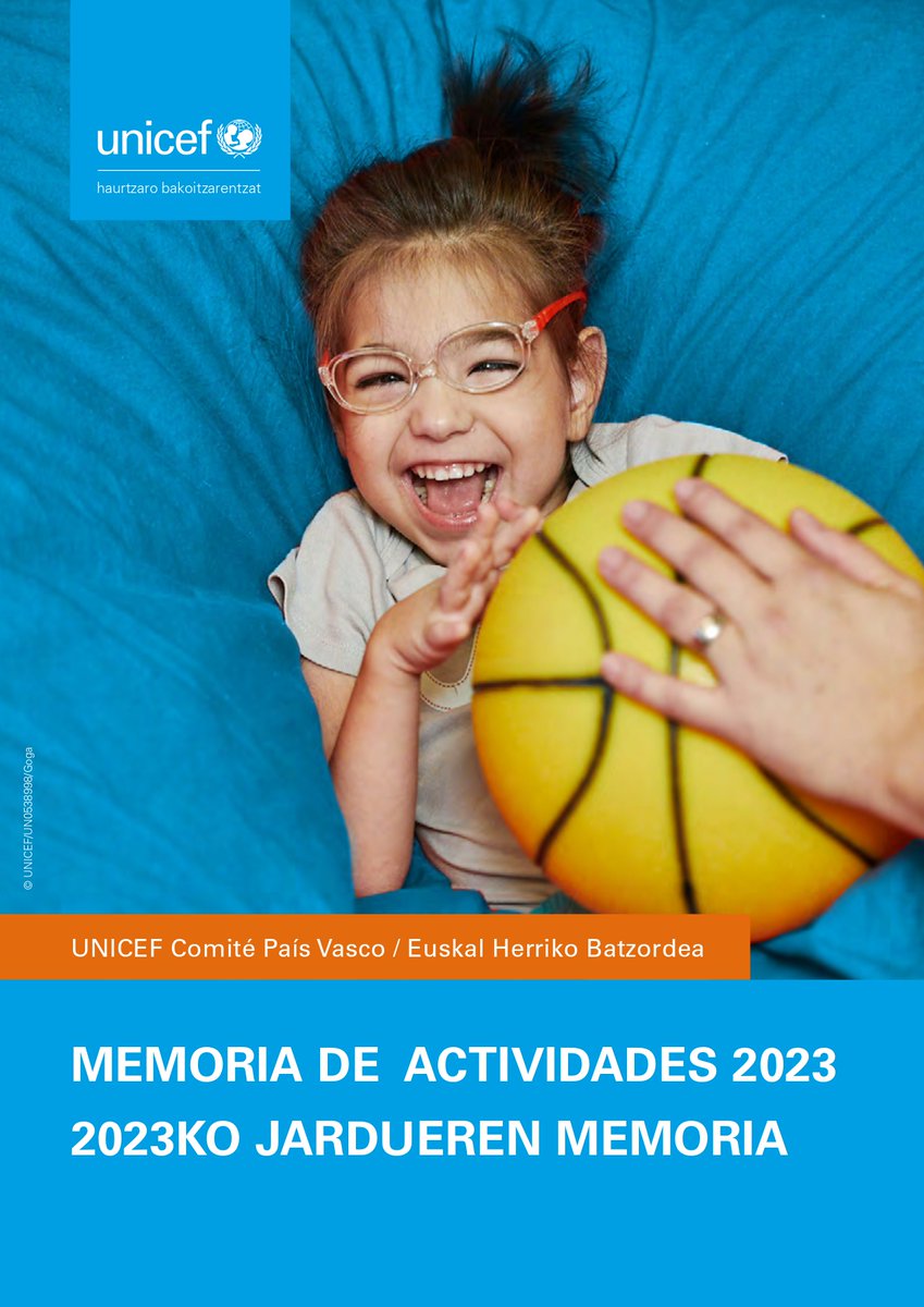 unicef_eus's tweet photo. Presentamos la #Memoria2023 de @unicef_eus
que recoge nuestra labor en favor de la infancia en #Euskadi y en el mundo

Una labor que sin el apoyo de administraciones públicas, empresas aliadas y personas socias y voluntarias no sería posible. Mila esker💙

https://t.co/mVQmKGy2PM https://t.co/jdr2Cz8zC7