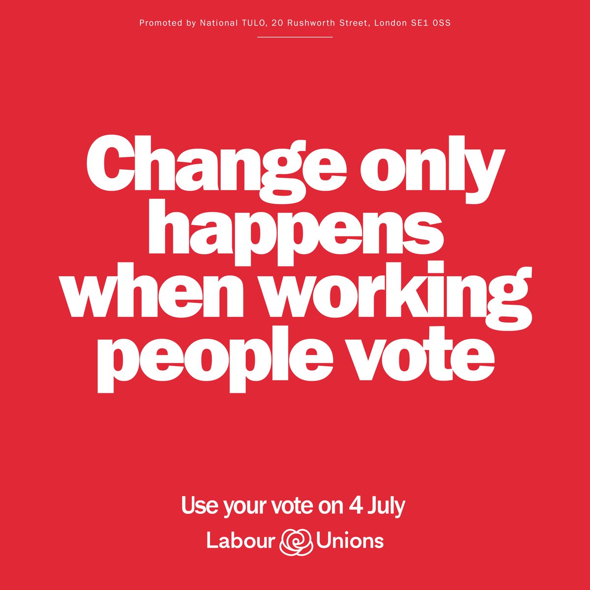 labourunionsuk's tweet photo. In less than 48 hours polling stations will be open and you’ll be able to cast your vote in the general election. 

The #NewDeal only happens if we win a Labour Government.  If you want change, you need to vote for it. 

Vote Labour on Thursday!✊🌹 https://t.co/mxLKdPIdIb
