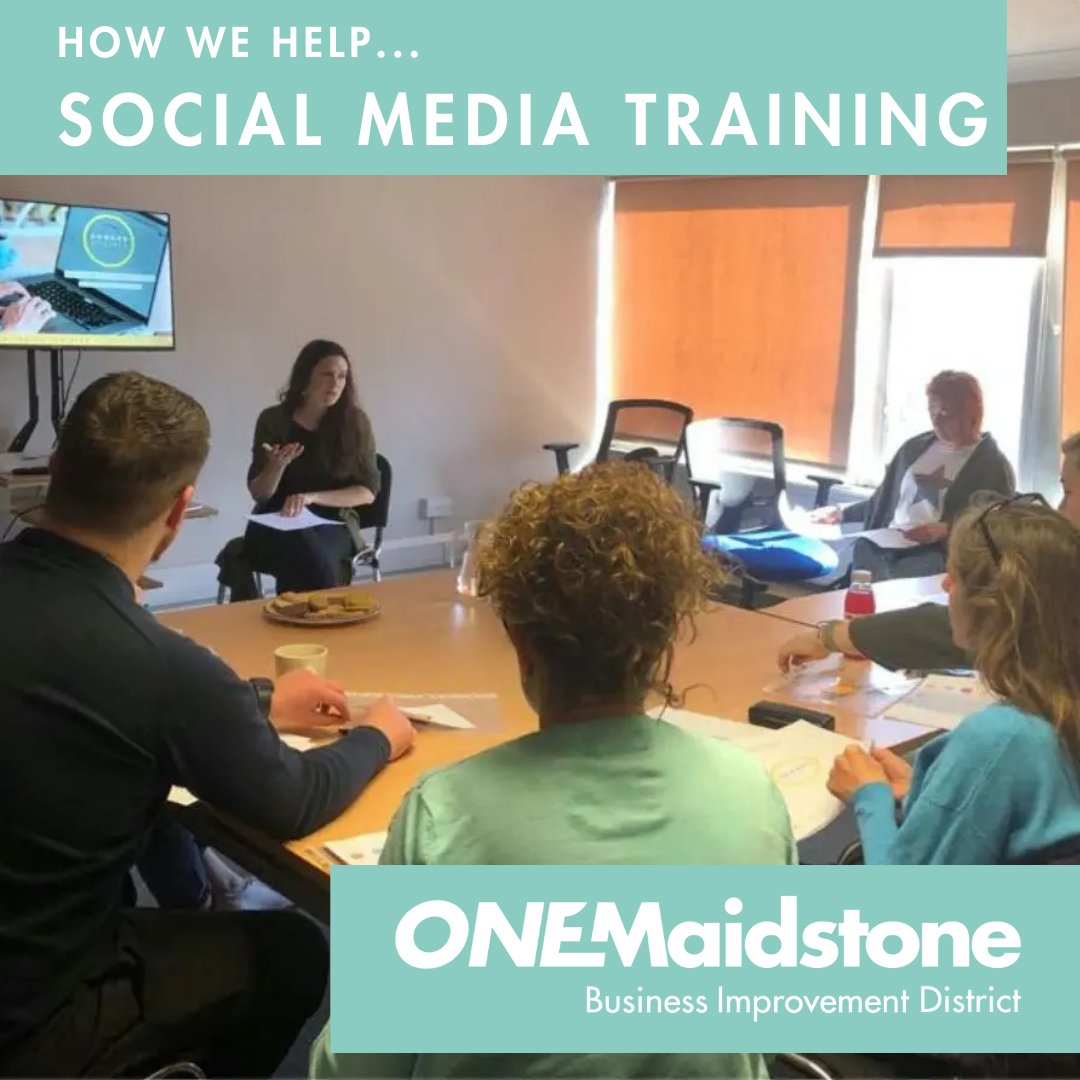 As part of our work to support the businesses of Maidstone Town Centre, we provide various types of training. One such training programme was the Social Media Training, hosted by local social media specialists Onward Socials. Around 20 businesses benefitted from the training.