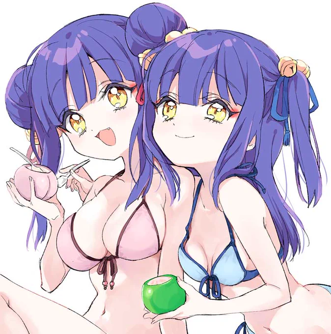 キョンキョンランランとモモボールスイカボール。 