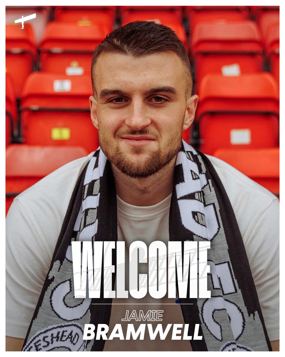 Welcome to Gateshead, <a href="/JamieBramwell3/">Jamie Bramwell</a>! 🏁🏡

🎟️ bit.ly/GFCSeasonTicke…
🔗 gateshead-fc.com/jamie-bramwell…

#WorClub ⚪️⚫️