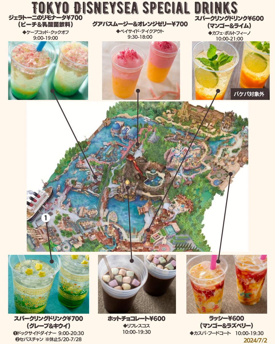 ディズニーバケパのフリードリンク券でスペシャルドリンクも飲み放題