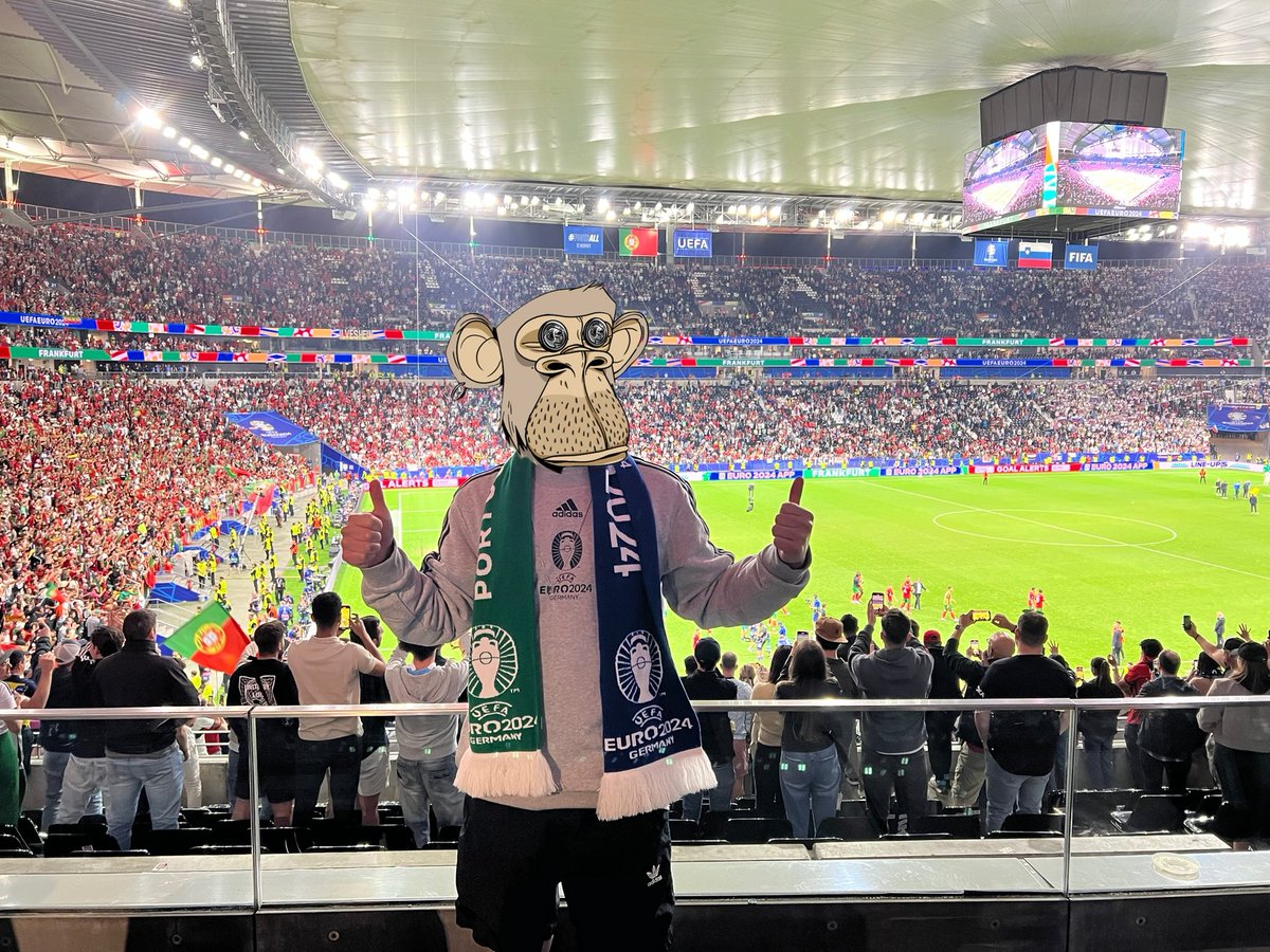 devilbb888's tweet photo. Best live football game ever 🇵🇹🇸🇮⚽️! What a roller coaster game!
Watching (first time) CR7 @Cristiano the #goat live in his last Euro Cup games was just priceless! Bucket list ✅ 
#euro2024 @BoredApeYC #travelwithdevilbb https://t.co/lHqhP5Q0ic