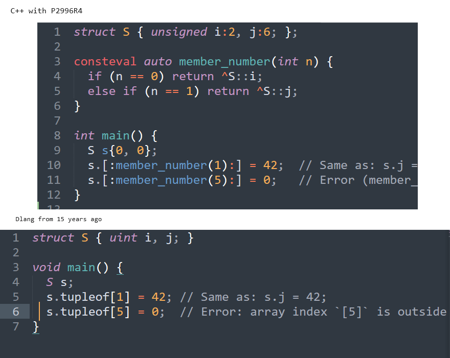 guillaumepiolat's tweet image. C++26 vs Dlang2009 #dlang