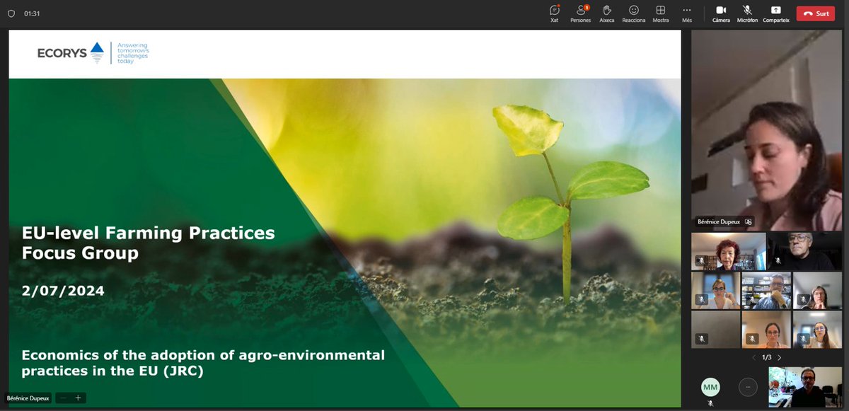 CREDA_UPC_IRTA's tweet image. 👥El @ZEINONE participa en un #FocusGroup de pràctiques agrícoles a la #UE

♻️Ha explicat l'experiència en gestió de l'#agricultura de fertilització dins @CircularAgro

📍En el marc del ‘Study on the Economics of Adoption of Agro-Environmental Practices in the EU’ del #JRC