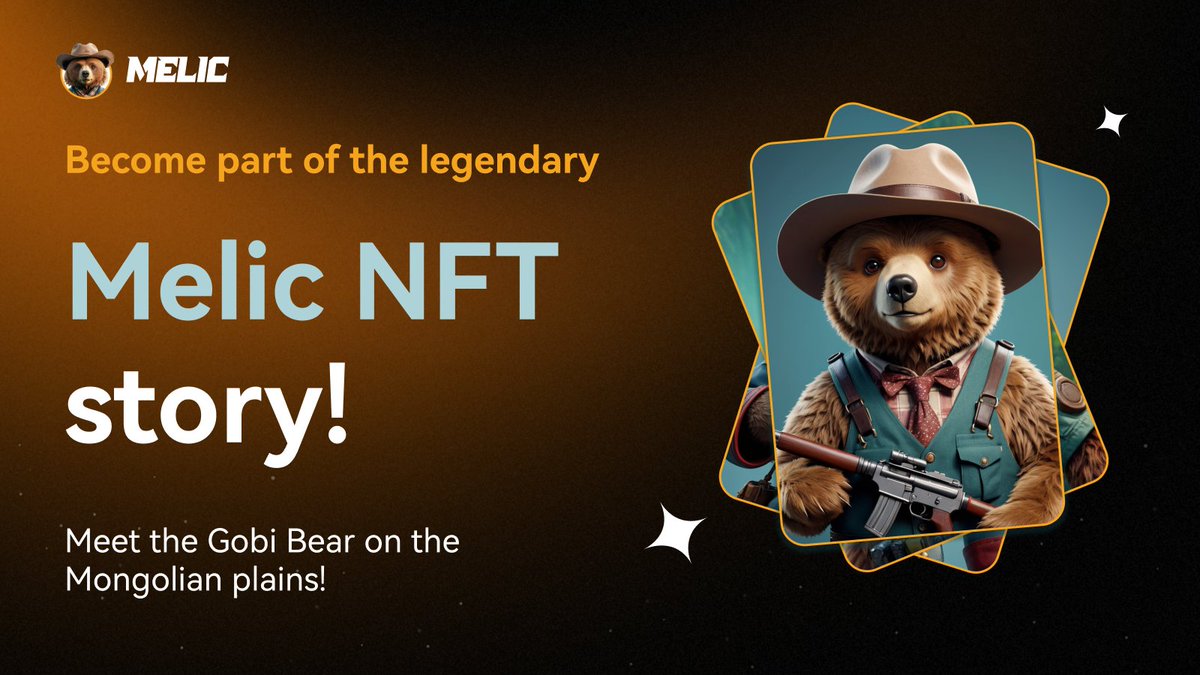 Crypto_Melic's tweet photo. Embark on a journey with the Gobi bear! Own Melic NFT and experience limited-edition artwork crafted by artists from Outer Mongolia, blending culture with technology! 🐻 https://t.co/Xi3hgcQ9Pj