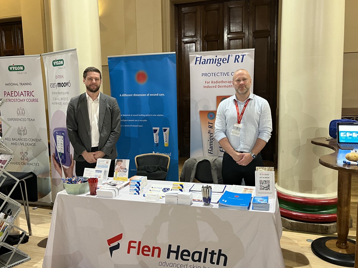 Liam_FlenHealth's tweet photo. @zachflenhealth  and I are repenting @FlenHealth today at the @BAPS1953  Nurse's study day at Sheffield City Hall.

Come say hello and find out how #Flaminal and #FlamigelRT can support young patients to live the life they love. https://t.co/r2watf7We8
