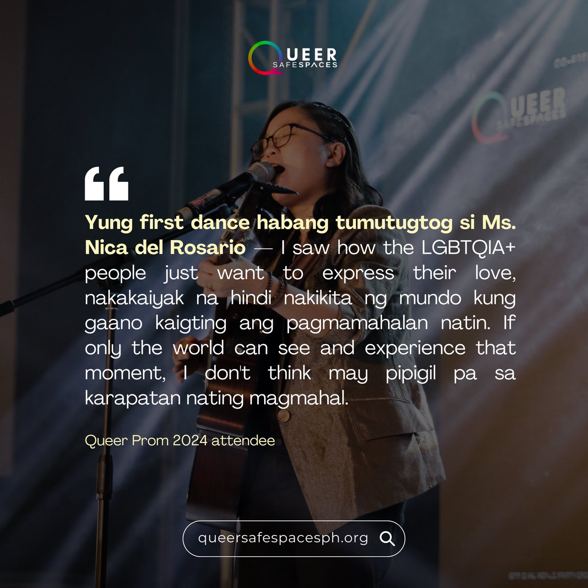 queersafespaces's tweet photo. For some #QueerPromPH attendees, being serenaded by @nicadelrosario while sharing special moments on the dance floor helped them reclaim their prom experience. ๐ฅบ
We hope to share that safe space with you again next year at Queer Prom! ๐ณ๏ธโ๐
#QueerSafeSpaces #YouBelongHere https://t.co/bdvUN7CzrA