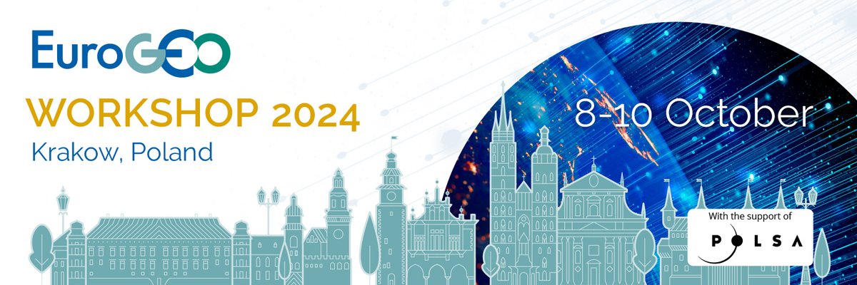 📢 You are invited to the EuroGEO Workshop 2024!
 
The 2024 edition of the #EuroGEO Workshop will 
📍 take place in Krakow Poland, 
📅 from 8 to 10 October 2024,
🏨 at the Holiday INN, an IHG Hotel.

For moreℹ️ eurogeosec.eu/egw2024/
Register🤝 ec.europa.eu/eusurvey/runne…