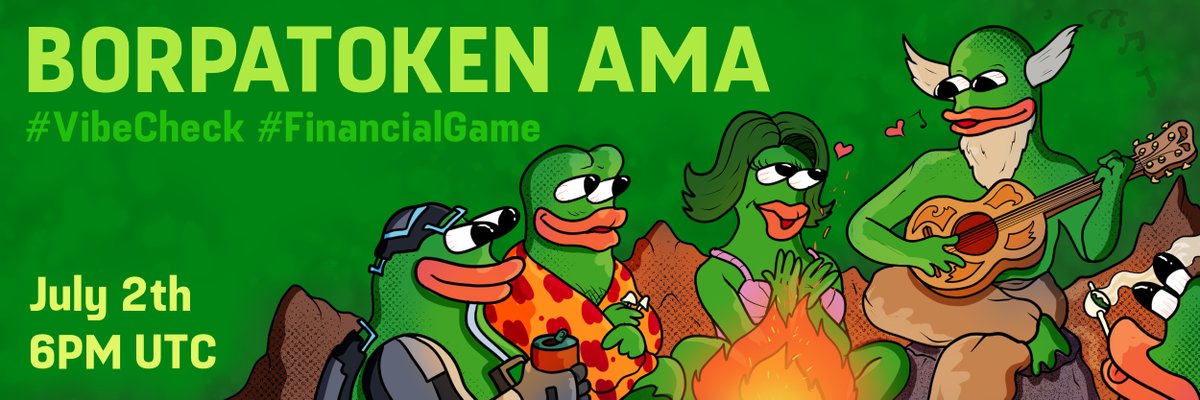 We're about to go live. This time fr fr.

It's been a wild week for the Borpas, and we want to have a chill talk with you before the start of the Financial Game. Join us, and some alphas might be revealed during the night.

2th July, 6PM UTC.