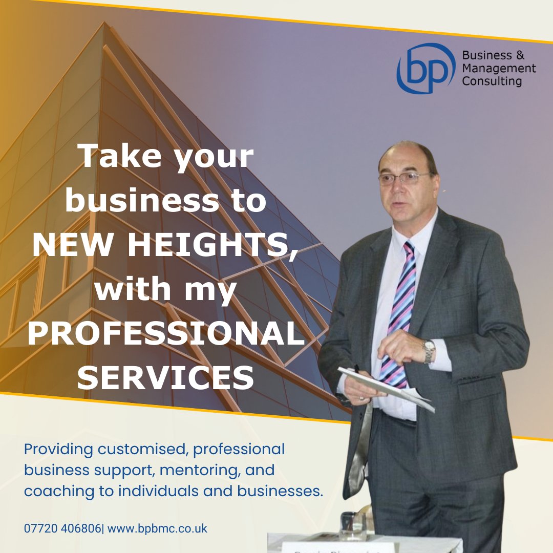 Offering tailored business and management support for CEOs, Directors, and Senior Management:

➡️ Board Level Support
➡️ Non-Executive Director &amp; Interim CEO/MD roles
➡️ Business Audits for efficiency &amp; growth
➡️ Crafting Growth Strategies
➡️ Coaching, Mentoring, &amp; Training