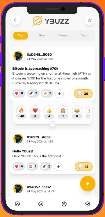 y3network's tweet photo. Ready for YBuzz?*

YBuzz is a SocialFi app designed to transform how content creators engage with their audience and monetize their work. 

By utilizing MEMEmojis for reactions, YBuzz blends social media with blockchain technology. 🌐✨

#YBuzz #SocialFi #ContentCreation #emoji https://t.co/iGqwVeniP1