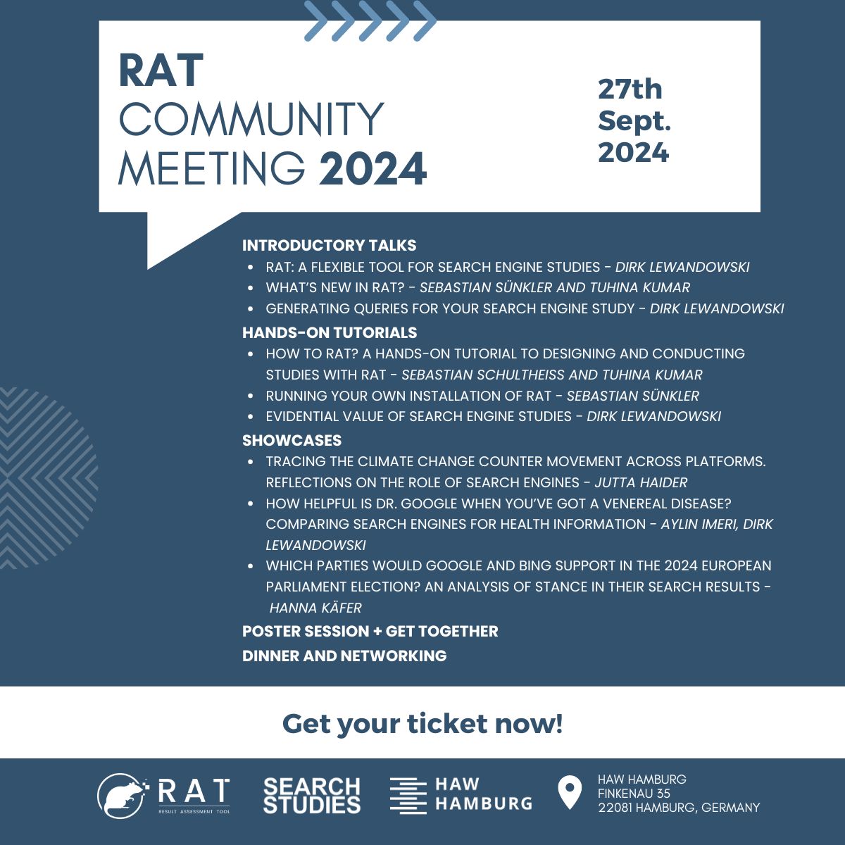 The detailed plan for this year's RAT Community Meeting, featuring exclusive tutorials, presentations, and much more, is now available. 👀🐀
More details can be found on our Eventbrite page: rat2024.eventbrite.de #RATSoftware