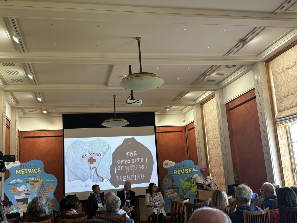 A very engaging Sue Bamford from <a href="/2ls4s/">Tools For Solidarity</a> speaking about joyful rebellion of valuing and loving what clothes we have. "To throw something away is a privilege we cannot afford, we need to repair now more than ever..." #NIRNStormont #Reuse #Repair #ClimateActionNow