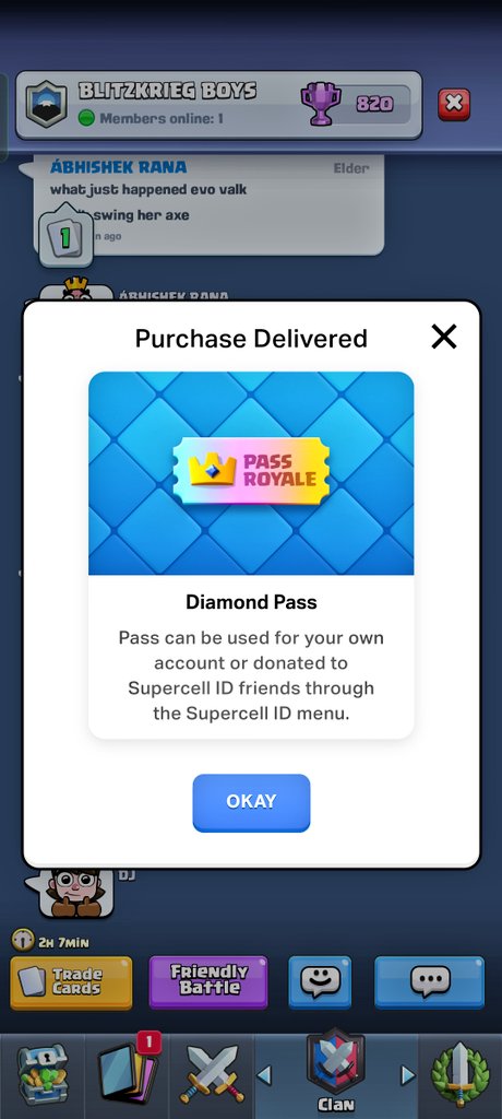 Another diamond pass 🌝 Thanks to <a href="/CarltheLegendCR/">Carl the Legend</a>