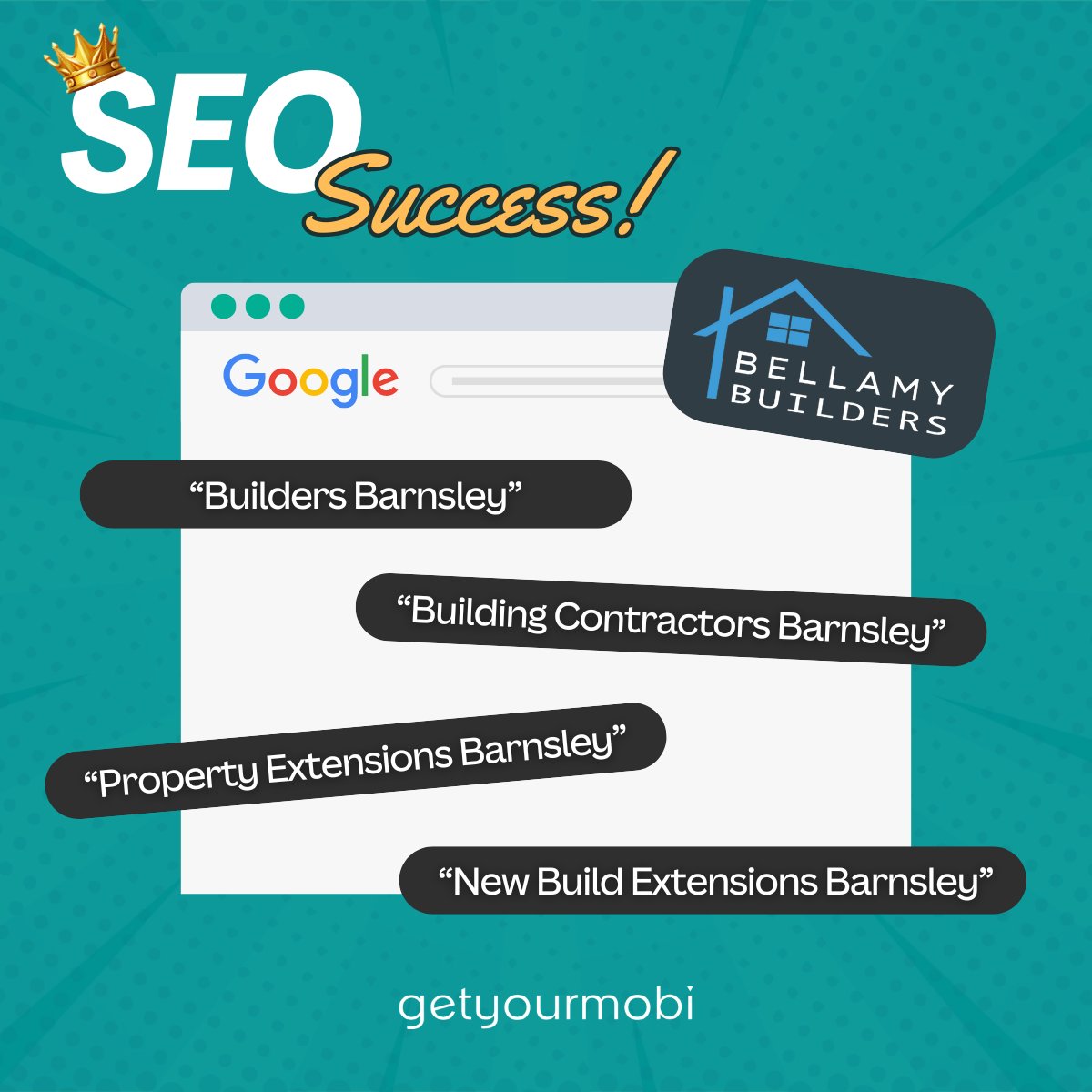 GetYourMobiSite's tweet photo. SEO SUCCESS! 🚀

This week we are showcasing some of the fantastic organic results achieved for our client Bellamy Builders. 

With a number of page 1 rankings for key search terms, our SEO team have done us proud once again.

Contact us today on 01524 6308. ☎️ https://t.co/JfzWM3s5ii