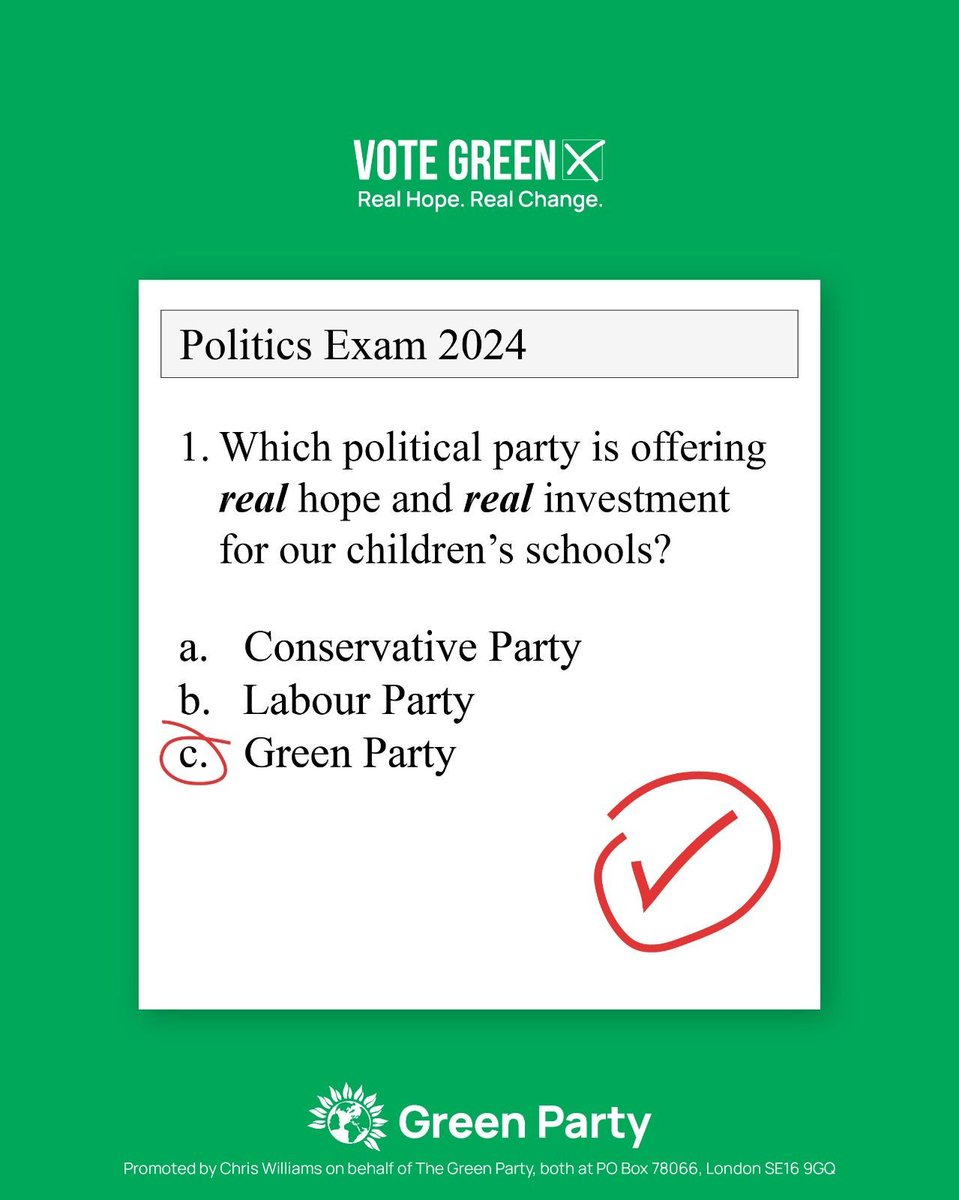TheGreenParty's tweet photo. The Green Party is calling for a new approach to education 💚

✅ £8bn for schools including a £2bn pay uplift for teachers  
✅ Boost funding for special needs provision in mainstream schools
✅ Guarantee a qualified counsellor in every state school and college https://t.co/6thDo4njkD