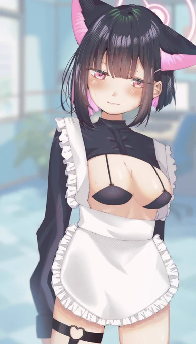 カズサがエッチなメイド服着てくれた#ブルアカ #BlueArchive 