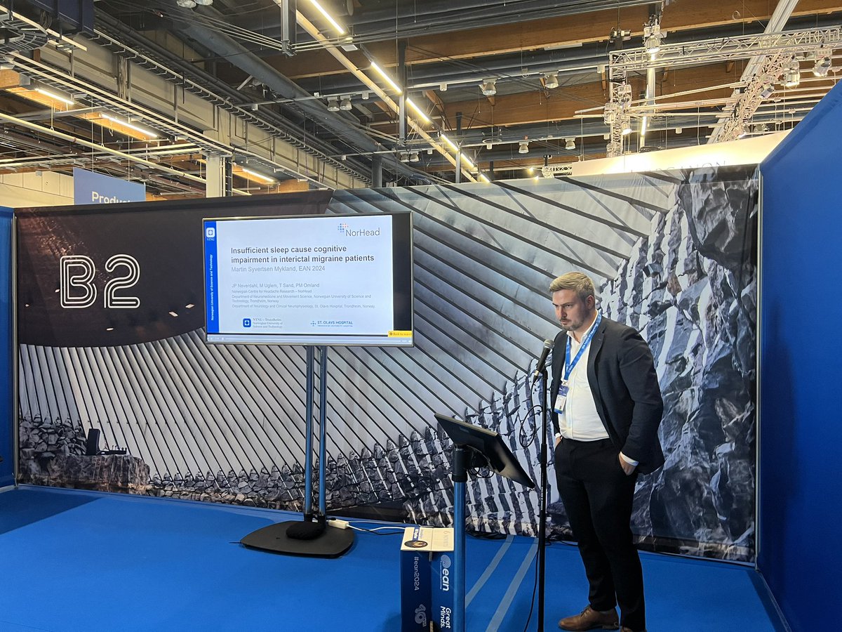 Martin Mykland <a href="/NorHeadResearch/">Norwegian Centre for Headache Research</a> had an excellent presentation on EAN on how insufficient sleep in migraine patient can cause cognitive impairment.  #EANneurology #EAN2024 <a href="/MyklandMartin/">Martin Syvertsen Mykland</a>