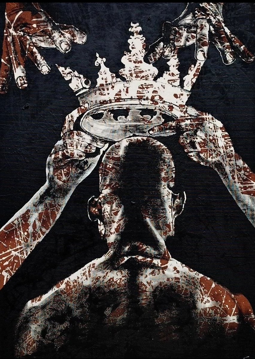 mondliart1's tweet image. &quot;Stood in my square, drop classics without the controversy&quot;- @Lloydbanks 

Sidebar: #HungerForMore turned 20years since its release back in 2004.

Title: &quot; Are Kings Born or Created &quot; (2022) , &quot;Validation Pt.II&quot; (2023)
Artist: @mondliart1 
Medium: Acric paint
Size: 69x99 ,99x69cm