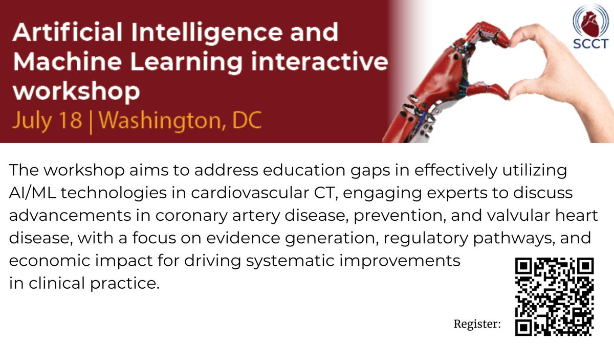 Heart_SCCT (@heart_scct) on Twitter photo #ArtificialIntelligence and #MachineLearning are quickly revolutionizing the world of #yesCCT - We thank our sponsors <a href="/CaristoHeart/">Caristo Diagnostics</a> <a href="/circlecvi/">Circle Cardiovascular Imaging</a> <a href="/Cleerlyhealth/">Cleerly</a> <a href="/ElucidBio/">Elucid</a> <a href="/GEHealthCare/">GE HealthCare</a> and @HeartFlow for their invaluable contributions to this field.
scct.org/page/SCCT2024s… #ArtificialIntelligence and #MachineLearning are quickly revolutionizing the world of #yesCCT - We thank our sponsors <a href="/CaristoHeart/">Caristo Diagnostics</a> <a href="/circlecvi/">Circle Cardiovascular Imaging</a> <a href="/Cleerlyhealth/">Cleerly</a> <a href="/ElucidBio/">Elucid</a> <a href="/GEHealthCare/">GE HealthCare</a> and @HeartFlow for their invaluable contributions to this field.
scct.org/page/SCCT2024s…